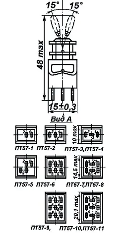 ПТ57-2-3В тумблер фото 2