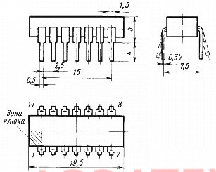 Размер микросхемы на чертеже