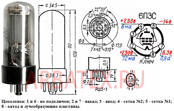 Радиолампа 6е5с схема включения